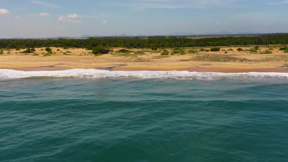 Coast of the Island of Sri Lanka with a Beach