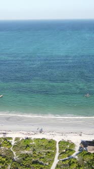 Vertical Video of the Ocean Near the Coast of Zanzibar Tanzania