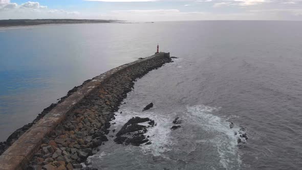 Aerial footage with lighthouse and amazing colors