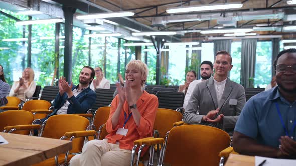 Video of a business conference meeting