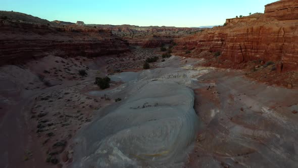 Aerial landscape view of rock formations in vermillion cliffs, utah.