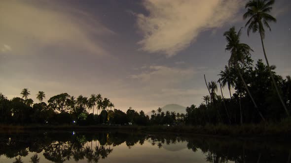 Timelapse night of Malay rural kampung plantation