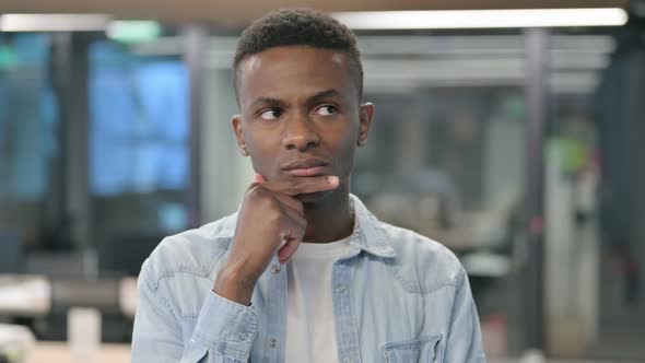 Portrait of Pensive African Man Thinking