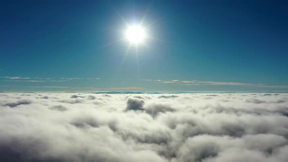 Fog morning at downtown Sao Paulo Brazil. Above the clouds.