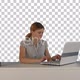 Businesswoman working on laptop, Alpha Channel - VideoHive Item for Sale