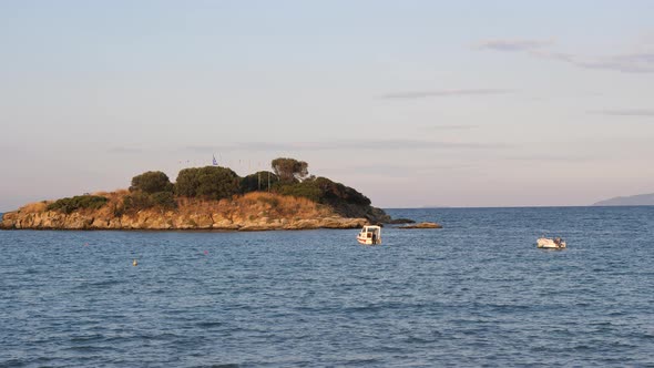 Island Sea and Boats