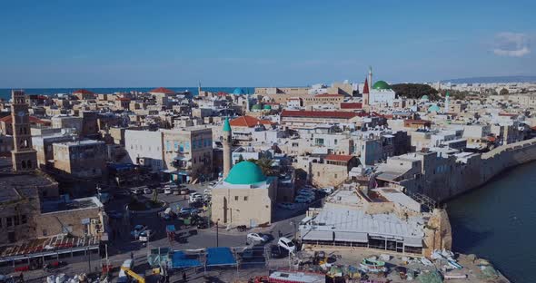 Port With Boats In Akko, Israel