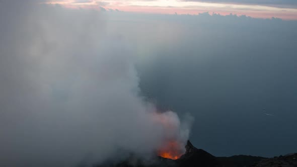 Volcano sicily stromboli lava active italy mountain explosive smoke