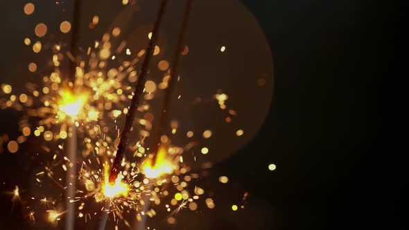 Super Slow Motion Romantic Sparkler Background at 1000Fps.