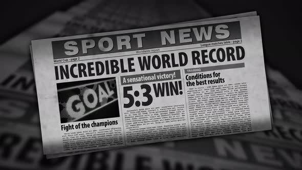 Sport news retro newspaper printing press alt