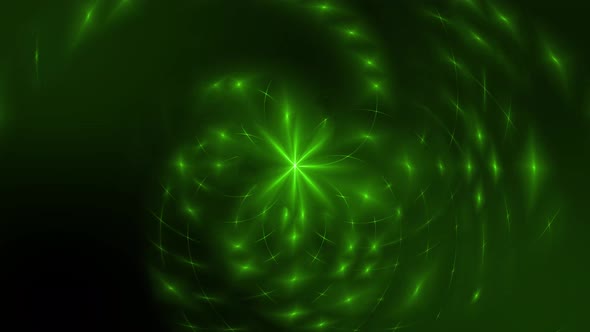 Green Color Star Glowing Animated Background