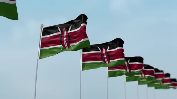 Kenya Row Of Flags 