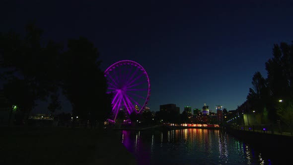 Montreal Ferris Wheel at Night