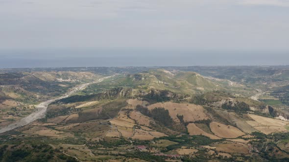 Aerial view of Tre Pizzi Mount in Calabria, Italy.