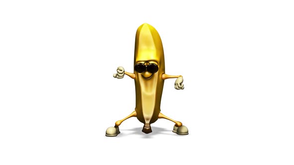 Fun Banan  Looped Dance on White Background alt