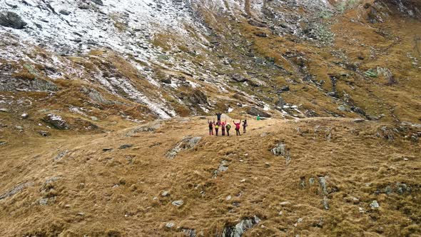 Aerial drone view of nature in Romania. Transfagarasan route in Carpathian mountains