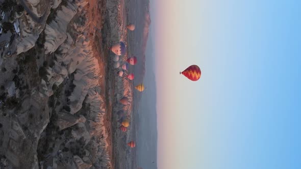 Vertical Video  Balloons in Cappadocia Turkey