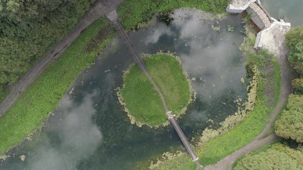 High Angle View of An Island in A River