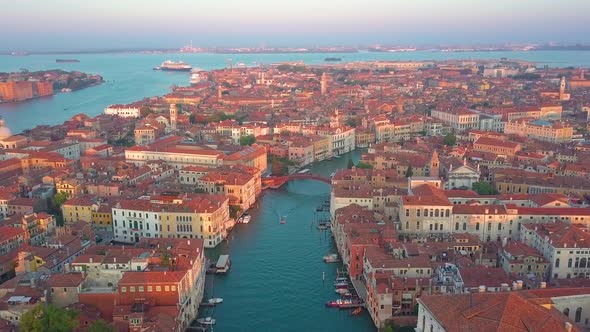 Aerial View of Venice and Its Grand Canal