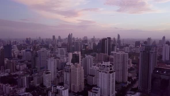 Sukhumvit Aerial View in Central Bangkok in Thailand