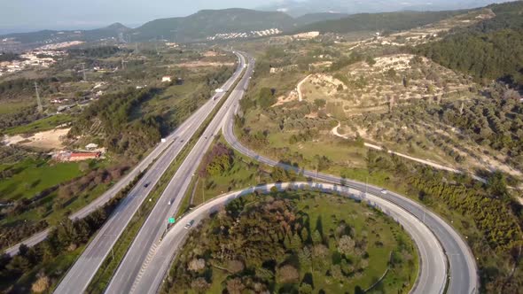 Overhead Aerial View of Highway