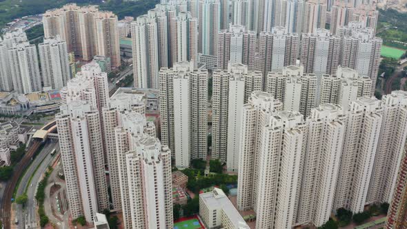 Top view of Hong Kong city