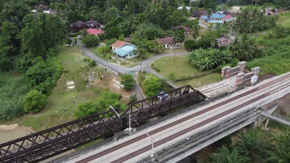 Aerial view Taman Rekreasi Seberang Karai beside Victoria Bridge