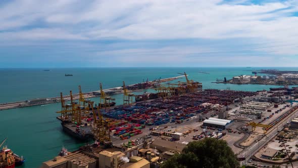 Industrial Port for Freight Transport and Global Business. Barcelona.