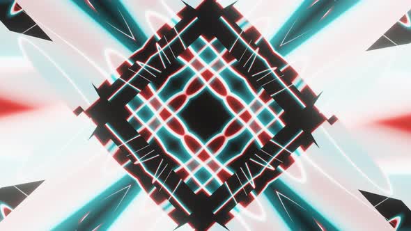 Abstract Blue and Red Flash Square and Lines Led Neon Vj Loop Animation Background alt