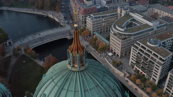 Orbit Shot Around Top of Dome with Religious Cross