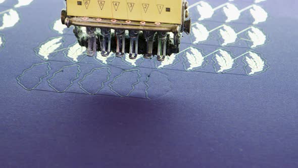 Close Up of Modern Sewing Industrial Machinery in a Textile Factory