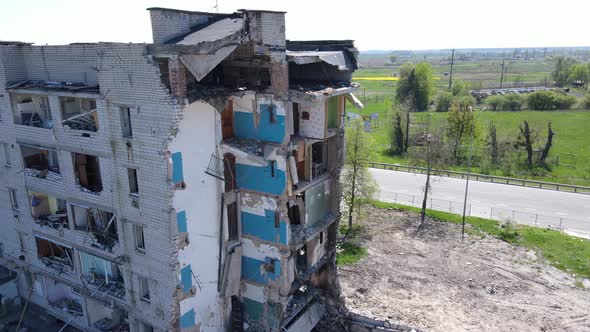 Destroyed Residential Building in Borodyanka Kyiv Region Ukraine