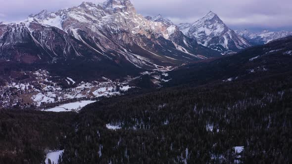 Dolomite Mountains in Winter