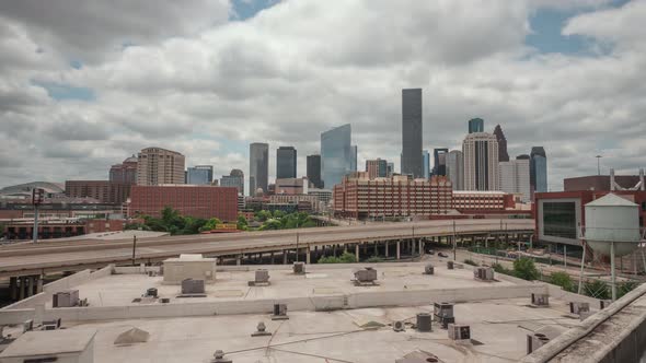 Time lapse of cloudy sky over downtown Houston. This video was filmed in 4k for best image quality.