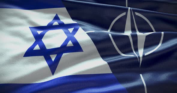 Israel and NATO waving flag animation loop