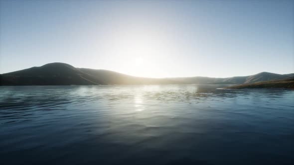 Beautiful Calm Lake with Sunset alt