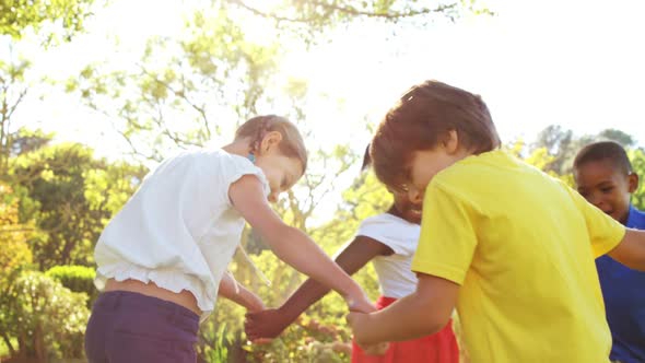 Kids playing ring-around-the-rosy