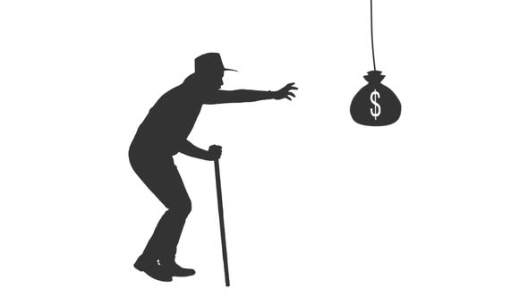 Concept of a Man in Pursuit of Money Throughout Life alt