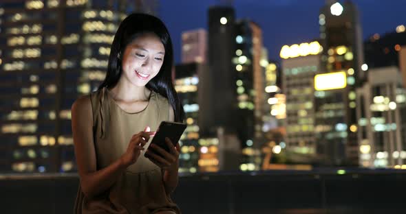 Woman use of mobile phone