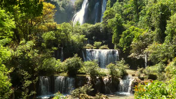 Biggest Waterfall Thi Lo Su Waterfall or Thee Lor Sue in Thailand in Tak