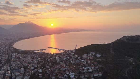 Alanya, Turkey - a Resort Town on the Seashore. Aerial View