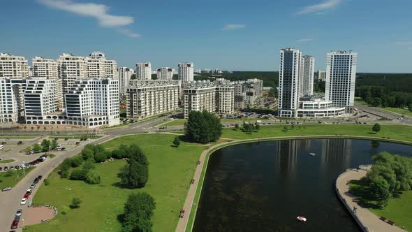 View From the Height of the New District in the City of Minsk