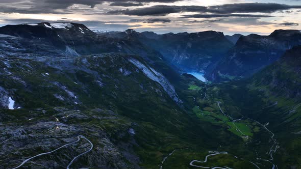 View On Geirangerfjord From Dalsnibba Viewpoint, Norway