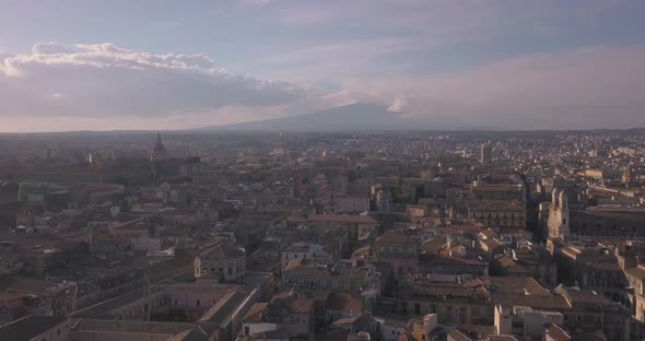 aerial view of Catania city near the main Cathedral