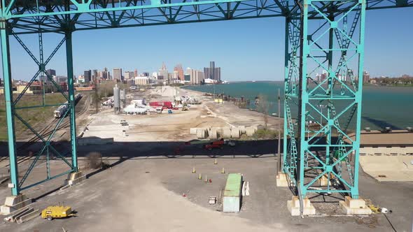 Ambassador Bridge connecting Detroit, Michigan in the United States of America and Windsor, Ontario