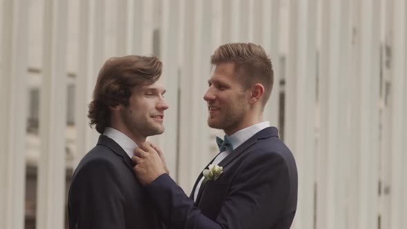 Portrait of Newlywed Gay Couple at Wedding Ceremony