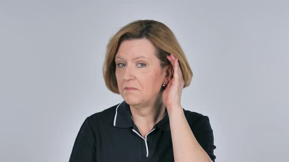 Beautiful Woman Listening Secret, White Background