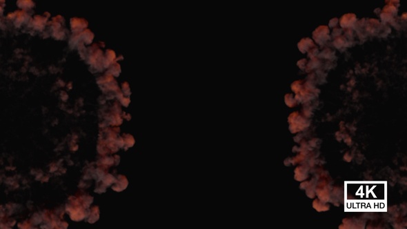 Fire And Smoke Explosion From Left And Right Side 4K