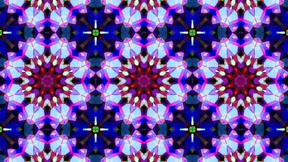 Colorful Stained Glass Kaleidoscope Loop 4K 07