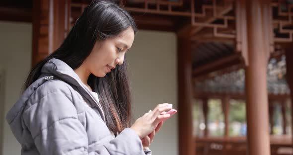 Asian woman use of mobile phone